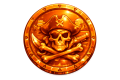 Glossy Orange Pirate Coin Logo