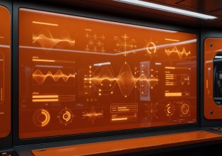 Orange Glossy Naval Command Dashboard UI